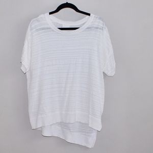 C.A.L.S.O.N White Knit Asymmetrical Blouse